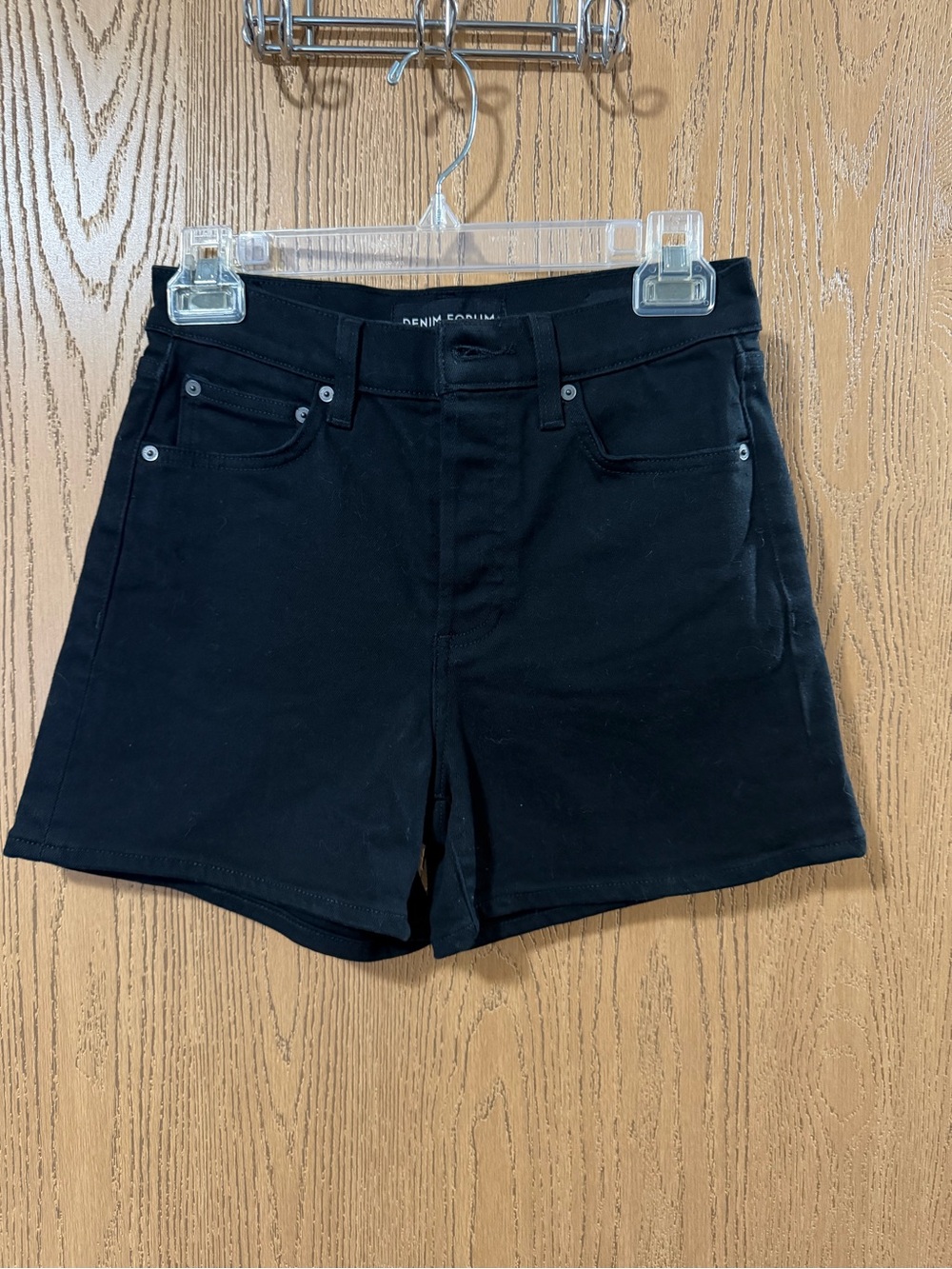 Aritzia Black High Waist button fly Denim Shorts